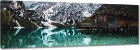 Vászonkép 90x30 Faház a hegyekben