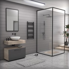 Fekete 500x1000mm törölközőszárítós fürdőszobai radiátor Welland Lux | Készletről | Gyors kiszállítással