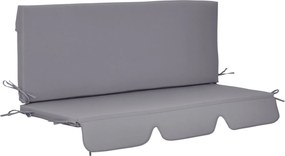 Outsunny 2 Részes Hinta Székkényelme 130x45x5 cm Párnázott Ülő- és Háttámasz Párna Kert Terasz Erkély Kültéri Szürke | Aosom