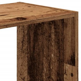 antik fa színű szerelt fa könyvespolc 68,5 x 32 x 68,5 cm