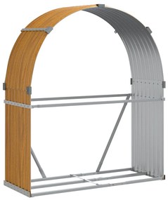 világosbarna horganyzott acél rönktartó 120 x 45 x 140 cm