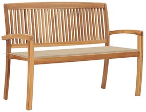 vidaXL tömör tíkfa rakásolható kerti pad párnával 128,5 cm