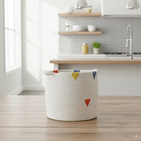 Tároló kosár színes mintával 32 x 29 cm - m méret