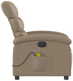 vidaXL kávészínű műbőr elektromos dönthető masszázsfotel