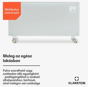 Klarstein Bornholm, konvektor, 2000 W, LED kijelző, 2 fűtési fokozat, fehér