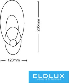 UNIVERSO Fali lámpa LED 9w 450lm 3000k IP20 120×265mm fehér