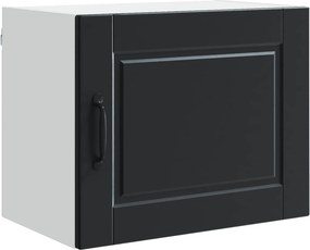 vidaXL Konyhaszekrény polcokkal ajtóval Fekete 50 x 31 x 40 cm Faanyag