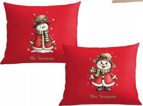 Párnák párnahuzat Karácsonyi ajándék pároknak Mrs Snowman Mr Snowman