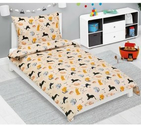 Bellatex Pamut babaágynemű Junior Cat bézs, 140 x200, 70 x 90 cm, bézs, 140 x 200, 70 x 90 cm