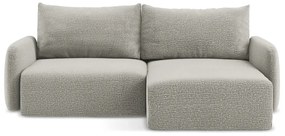 Világosszürke kinyitható-tárolóhelyes sarokkanapé (jobb oldali) Kalena – Makamii