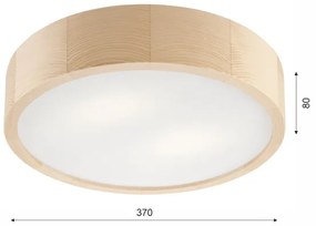 Fürdőszobai mennyezeti lámpa NATURAL 3xE27/15W/230V IP54 fenyő 37 cm