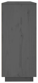 szürke tömör fenyőfa tálalószekrény 120x35x80 cm