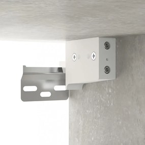 betonszürke tükrös szekrény LED-ekkel 76 x 15 x 55 cm