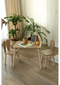 Gyerekasztal székekkel Bunny One Chair Set - Brown
