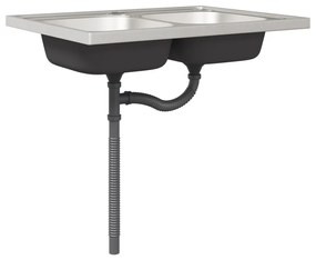 Konyhaszekrény ""Lucca"" Két Medencével Barna Tölgy Műanyag