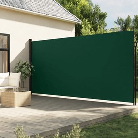 sötétzöld behúzható oldalsó napellenző 200 x 300 cm