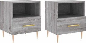 vidaXL 2 db szürke sonoma színű szerelt fa éjjeliszekrény 40x35x47,5cm