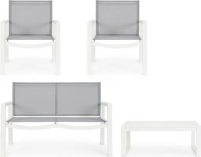 Fehér alumínium négyszemélyes kerti lounge szett Kallen – Bizzotto