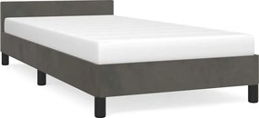vidaXL sötétszürke bársony ágykeret matrac nélkül 100x200 cm