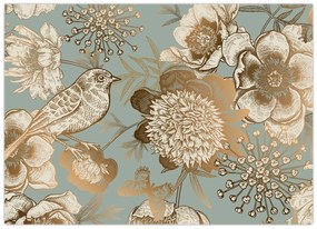 Kép - Kert egy madárral (70x50 cm)