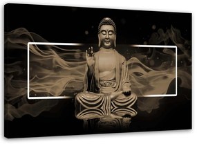 Gario Vászonkép Meditáló Buddha figura - bézs színben Méret: 60 x 40 cm