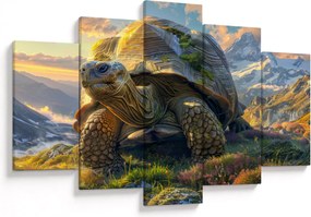 Kép - Teknős és hegyvidéki táj (150x105 cm)