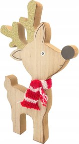 Rénszarvas Fa Figura Karácsonyi Dekoráció 25cm