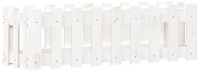 fehér tömör fenyőfa kerti magaságyás kerítéssel 100x30x30 cm