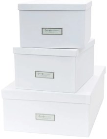 Inge 3 db-os fehér tárolódoboz szett - Bigso Box of Sweden
