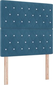 vidaXL LED ágytámla LED -es lámpákkal Sötét kék 90 cm Poliészter