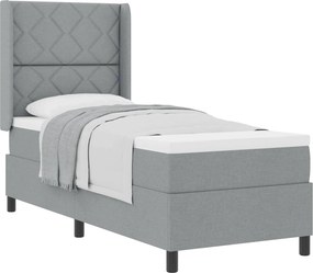 vidaXL Boxrugós ágy matracmal Világosszürke 80 x 200 cm szövet