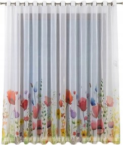 Fátyolfüggöny , Áttetsző, Színes Pipacs 500x265