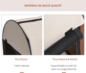 PawHut Összecsukható Kutyaszállító Táska Légáteresztő Mintás, Kivehető Bárány Párnával 61 x 46 x 51 cm | Aosom