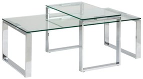 Katrine 2 db-os ezüstszínű dohányzóasztal szett - Actona