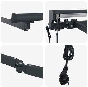 Napernyő keret Antracit 3,5 x 2,5 m Porszórt acél és alumínium