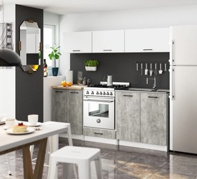 Alsó konyhaszekrény Ozara S60 3SZ (fehér + beton). Akció -16%. 1071074
