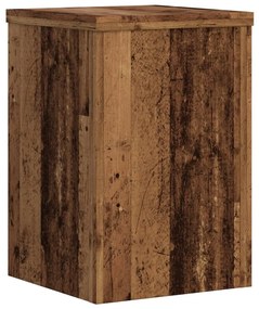 2 db antik fa színű szerelt fa növénytartó állvány 20x20x30 cm