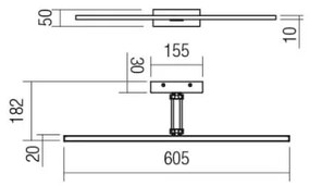 Redo 01-3463 - LED Képmegvilágító LINEAR LED/8W/230V 60,5 cm CRI 92 fekete