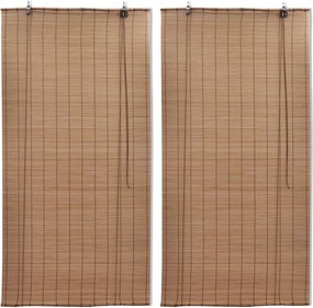 vidaXL 2 db barna bambusz redőny 80 x 160 cm