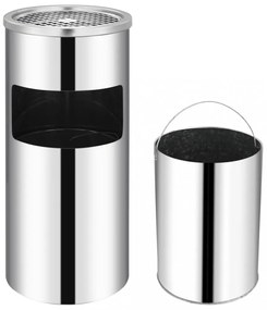 rozsdamentes acél fali szemeteskuka hamutartóval 26 liter