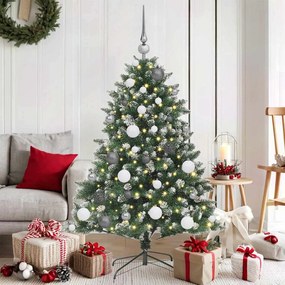 Műkarácsonyfa LED -es lámpákkal Zöld 120cm PVC