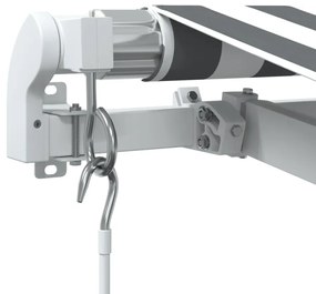 antracitszürke-fehér LED-es kézi napellenző 400 x 300 cm