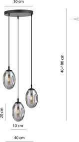 Emibig modern függeszték astral fekete grafit emi1266/3prem
