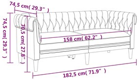 sötétzöld 2 személyes szövet Chesterfield kanapé
