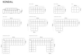 Sötétkék sarokkanapé (jobb oldali-L alakú) Kendal – Micadoni