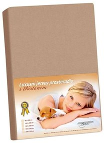 Jersey lepedő elasztán kávéval , 120 x 200 cm