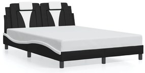 fekete és fehér ágykeret Viana LED-ekkel matrac nélkül 140 x 190 cm