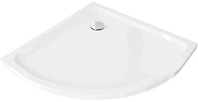 Mexen Flat félkör alakú slim 90 x 90 cm, fehér, króm lefolyó - 41109090