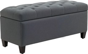 HOMCOM Kárpitozott Pad Tárolórekesszel - Sötétszürke - 100 x 40 x 44 cm | Aosom