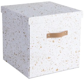 Logan aranyszínű-fehér tárolódoboz - Bigso Box of Sweden